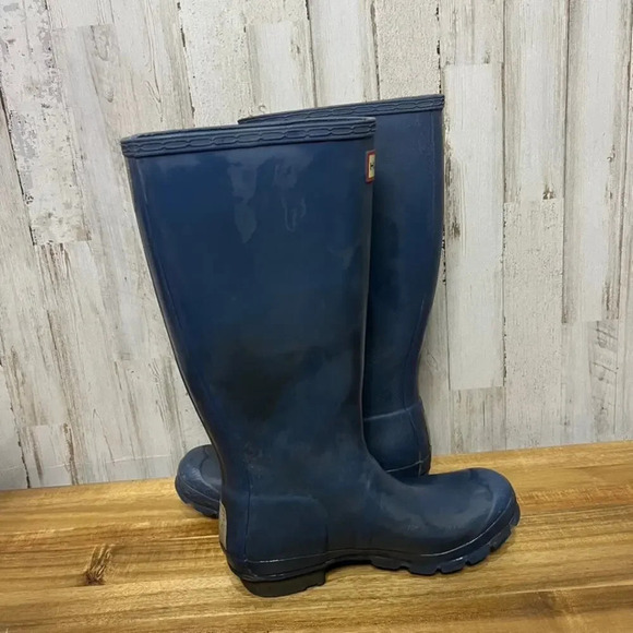 Hunter Women's Original Tall Rain Boots Navy Blue Size 5 - Picture 4 of 8